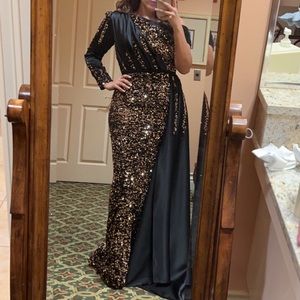 Black evening gown, sparkly gown, Kosovo dress